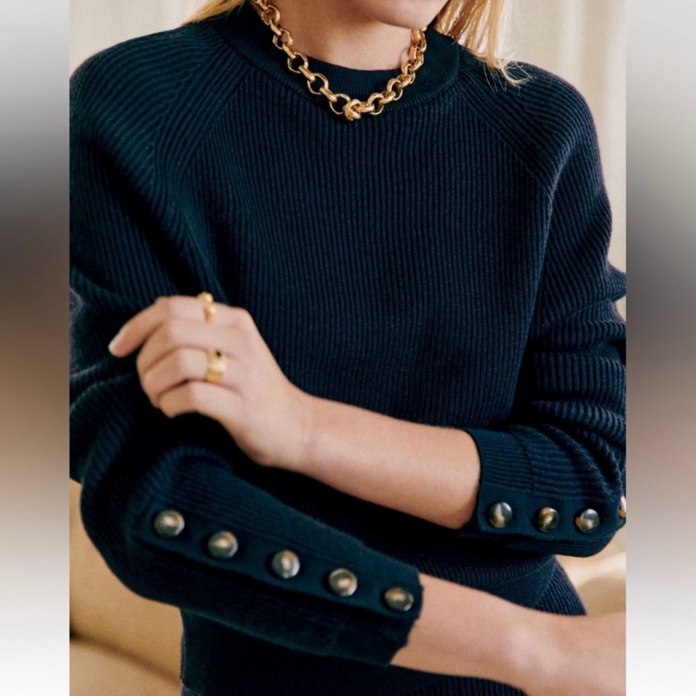 Sezane Navy Sami Jumper Size Small